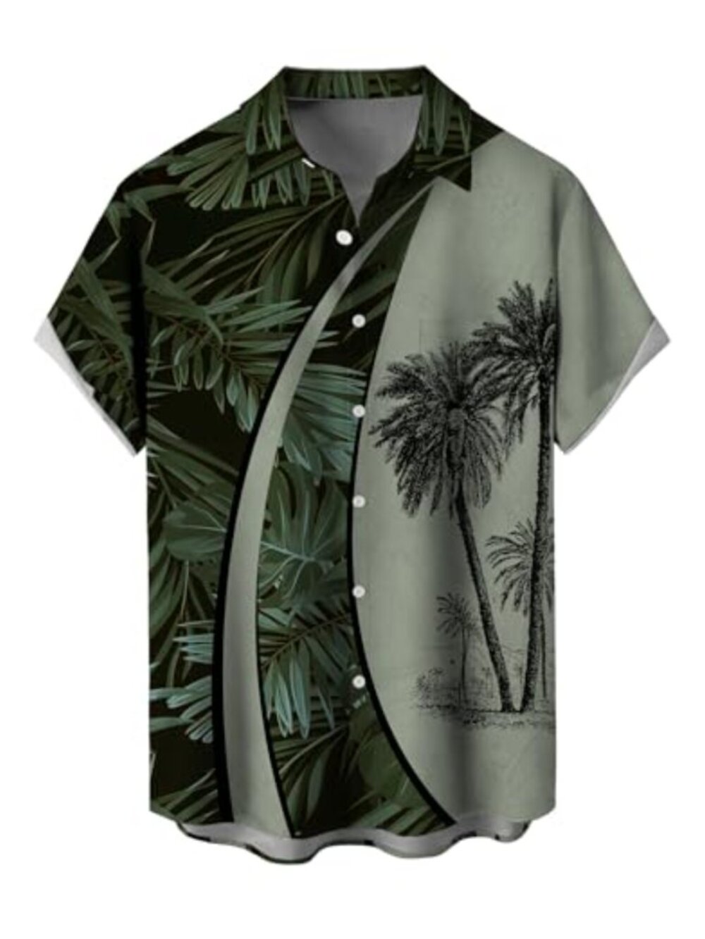 Men's Tropical Hawaiian Button Down Shirt Short Sleeve Casual Beach